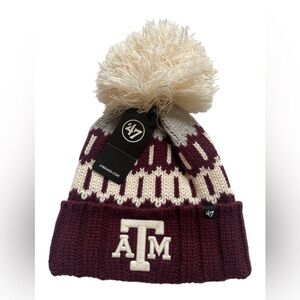 '47 Brand Texas A&M Felicity Cuff Pom Pom Hat Beanie Adult OSFM Maroon New